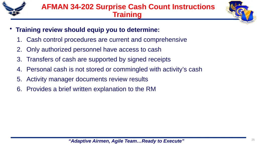 86 FORCE SUPPORT SQUADRON CASH HANDLING TRAINING 1 - slide 25 of 26