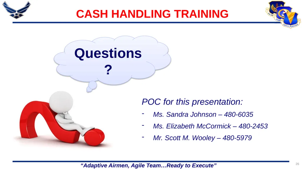 86 FORCE SUPPORT SQUADRON CASH HANDLING TRAINING 1 - slide 26 of 26