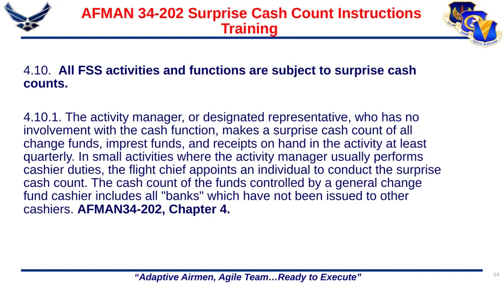 86 FORCE SUPPORT SQUADRON CASH HANDLING TRAINING 1 - slide 14 of 26