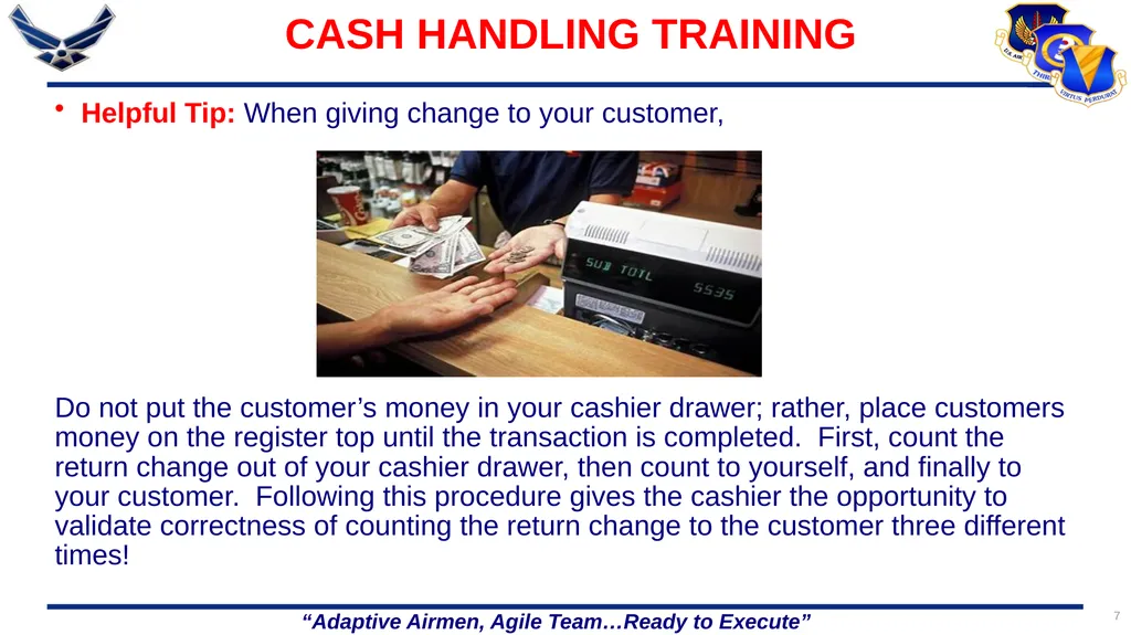 86 FORCE SUPPORT SQUADRON CASH HANDLING TRAINING 1 - slide 7 of 26