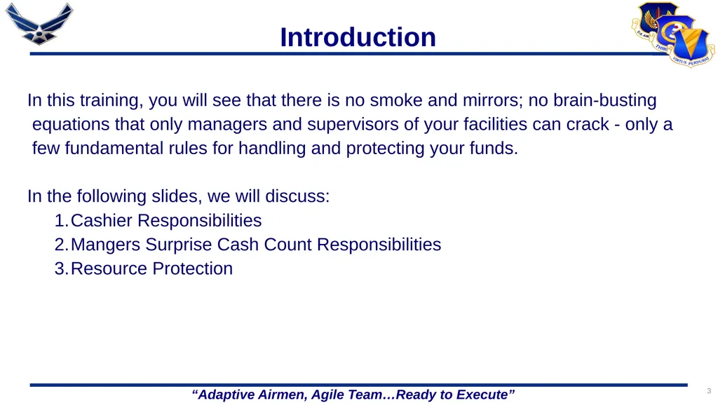 86 FORCE SUPPORT SQUADRON CASH HANDLING TRAINING 1 - slide 3 of 26