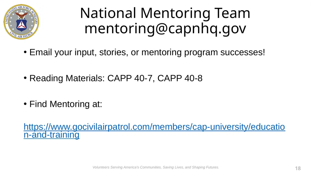 National Mentorship Program April 2022 Presented - slide 18 of 19