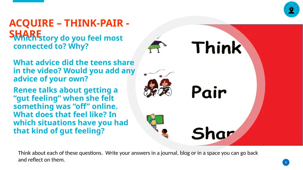 Safe Online Talk Grade 6 - 8 Safety Lesson #3 - slide 8 of 13