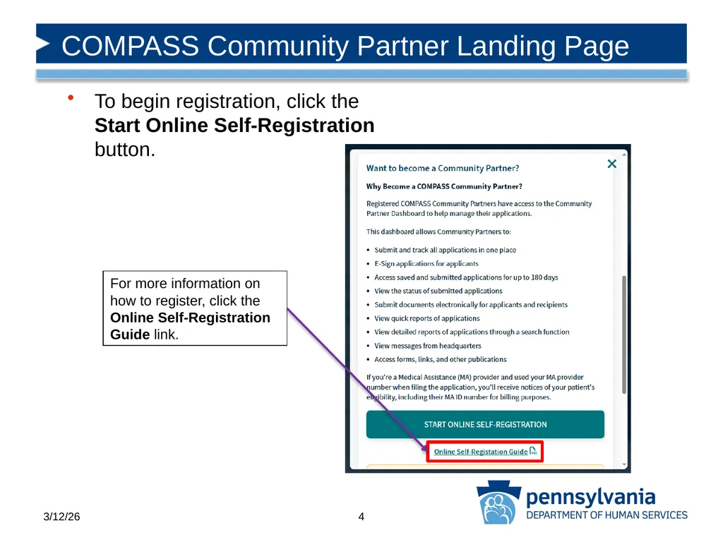 COMPASS Community Partner Registration - slide 4 of 22