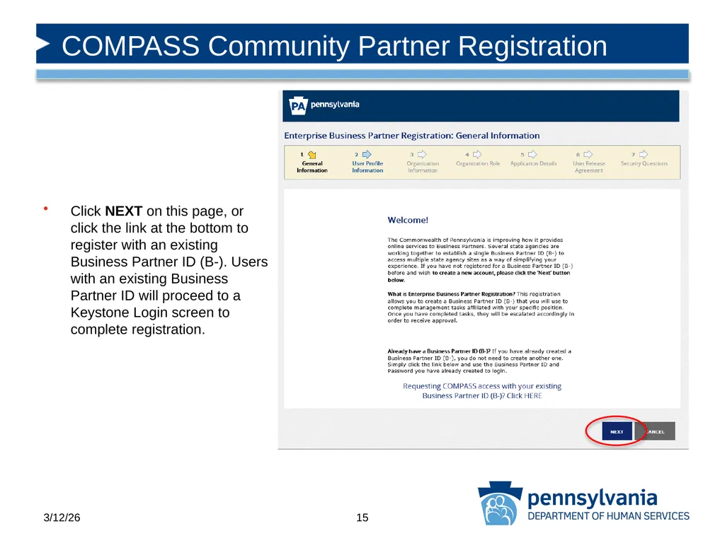 COMPASS Community Partner Registration - slide 15 of 22