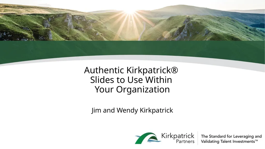 Authentic Kirkpatrick® Slides to Use Within Your - slide 2 of 20