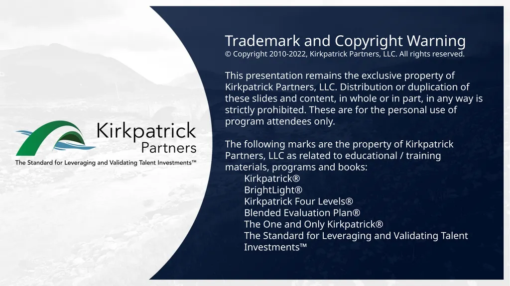Authentic Kirkpatrick® Slides to Use Within Your - slide 1 of 20