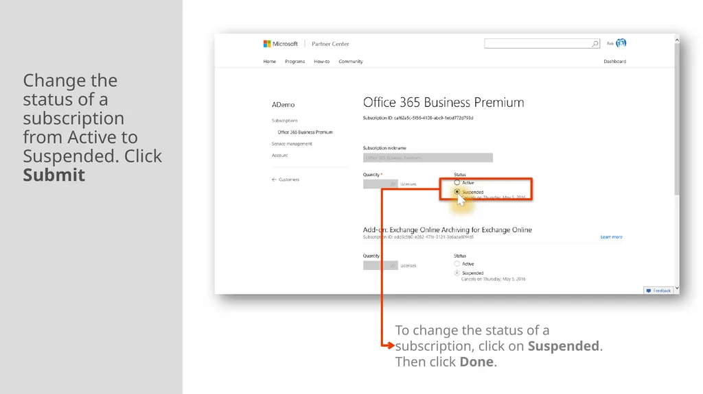 Adding a New Customer and Managing subscriptions - slide 20 of 21