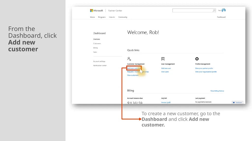Adding a New Customer and Managing subscriptions - slide 3 of 21