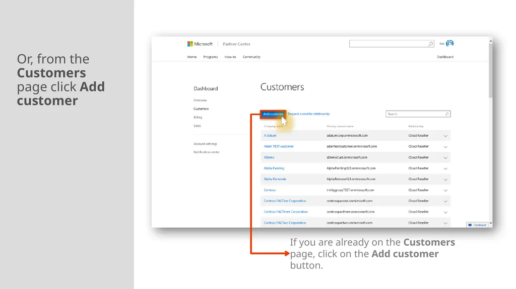 Adding a New Customer and Managing subscriptions - slide 4 of 21