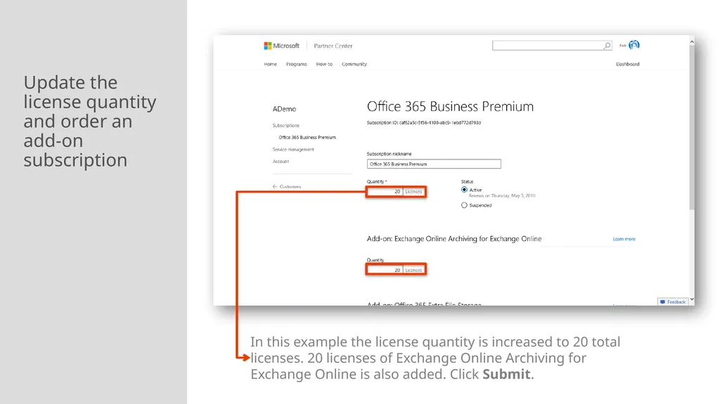 Adding a New Customer and Managing subscriptions - slide 18 of 21