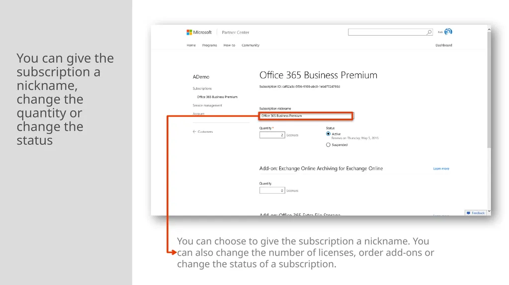 Adding a New Customer and Managing subscriptions - slide 17 of 21