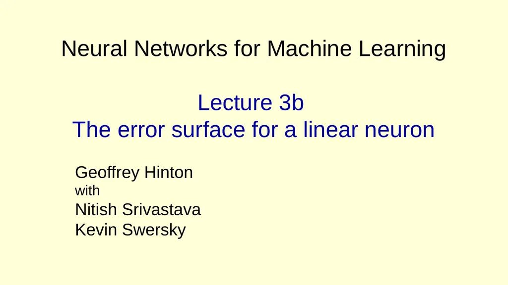 Neural Networks for Machine Learning Lecture 3a - slide 13 of 34
