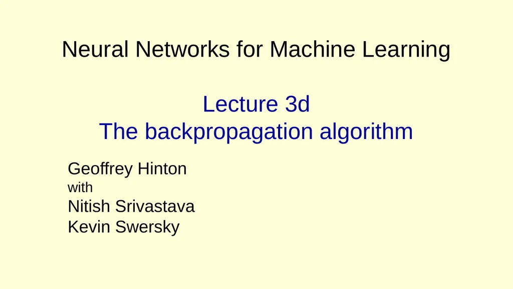 Neural Networks for Machine Learning Lecture 3a - slide 22 of 34
