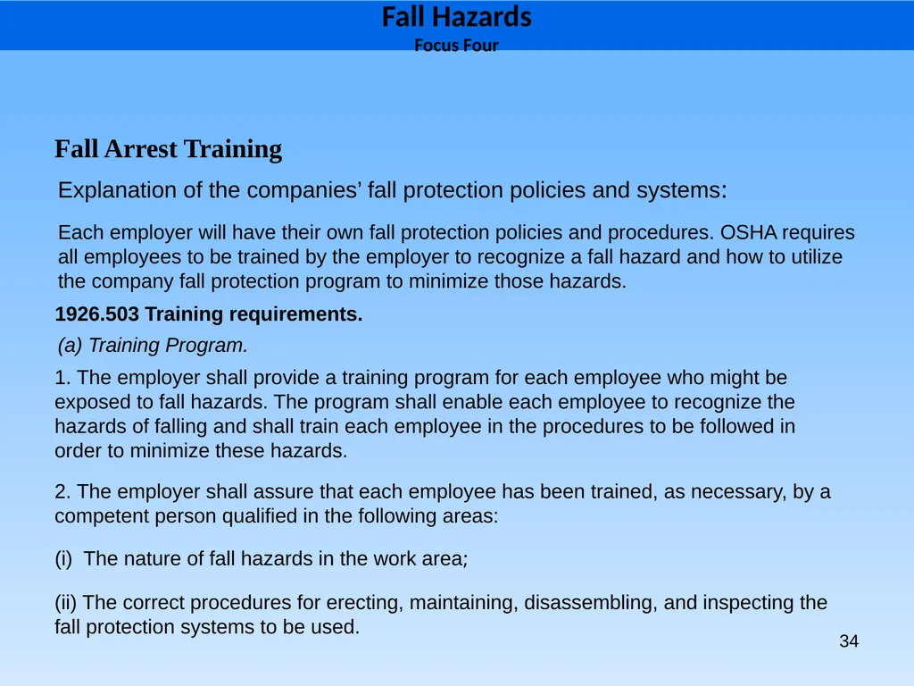 1 1926 Construction Focus Four Fall Hazards Focus - slide 34 of 47