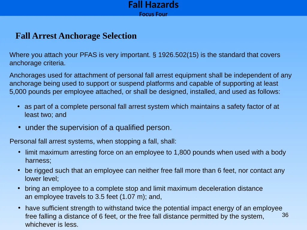 1 1926 Construction Focus Four Fall Hazards Focus - slide 36 of 47