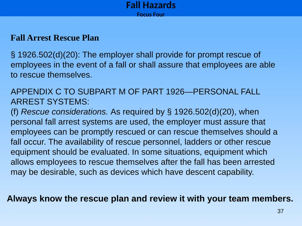 1 1926 Construction Focus Four Fall Hazards Focus - slide 37 of 47