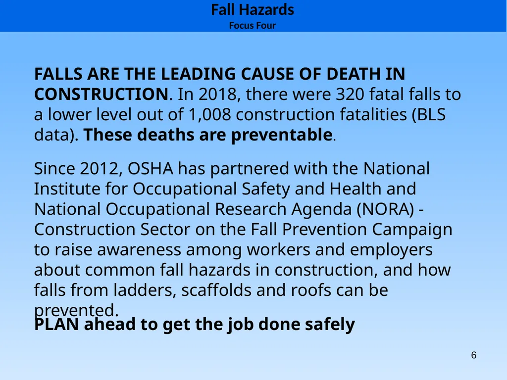 1 1926 Construction Focus Four Fall Hazards Focus - slide 6 of 47