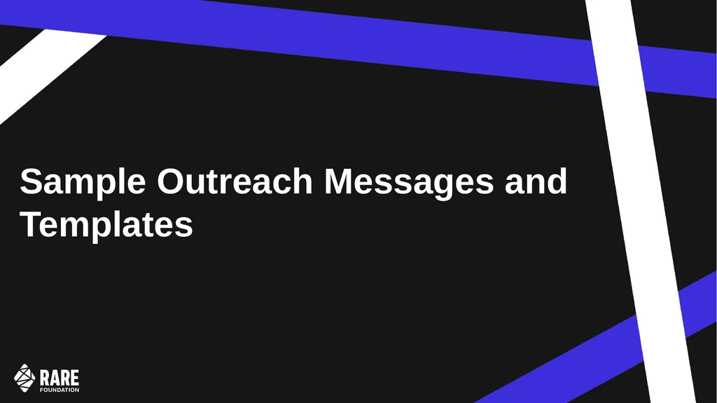 Sample Outreach Messages and Templates Table of - slide 1 of 19
