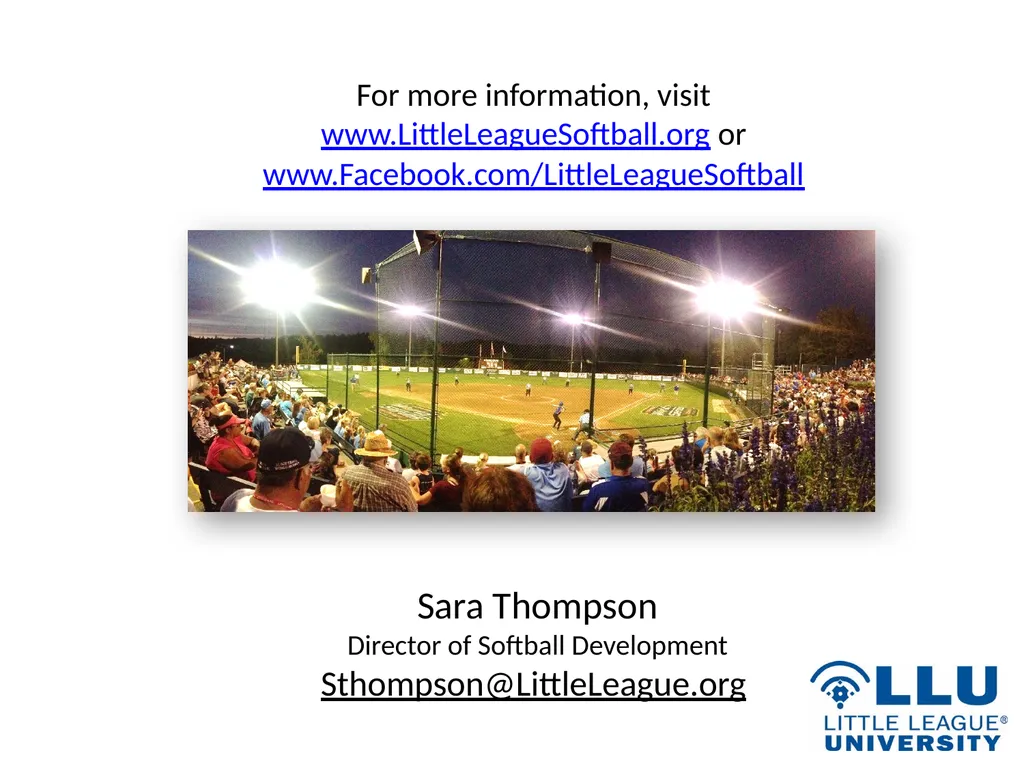 LITTLE LEAGUE SOFTBALL® Presentation Highlights - slide 32 of 32
