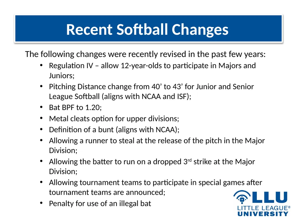 LITTLE LEAGUE SOFTBALL® Presentation Highlights - slide 12 of 32