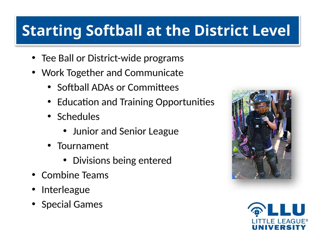 LITTLE LEAGUE SOFTBALL® Presentation Highlights - slide 19 of 32