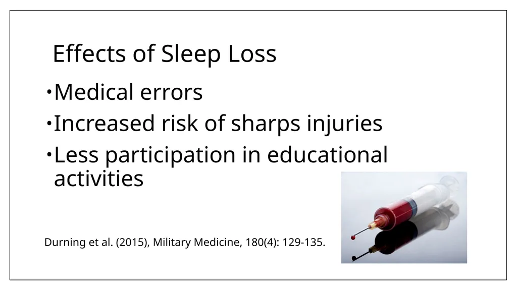 Sleep Loss and what to do about it David J. - slide 4 of 24