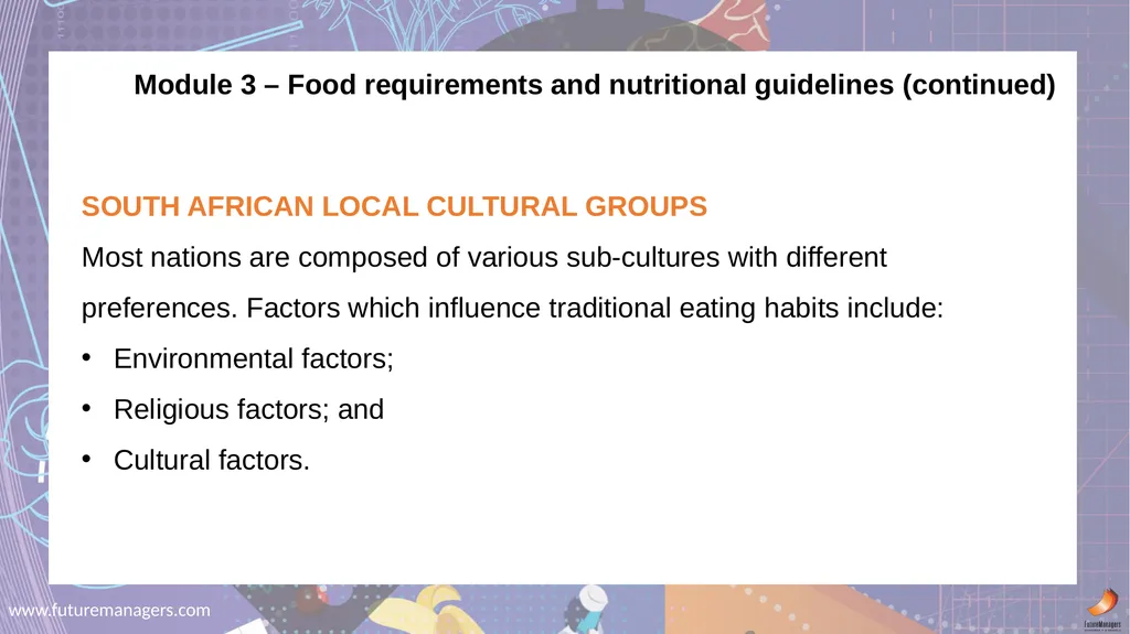 Nutrition and Menu Planning N4 - slide 12 of 38
