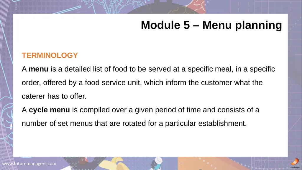 Nutrition and Menu Planning N4 - slide 18 of 38