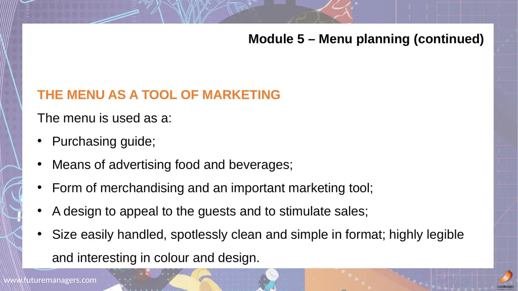 Nutrition and Menu Planning N4 - slide 19 of 38