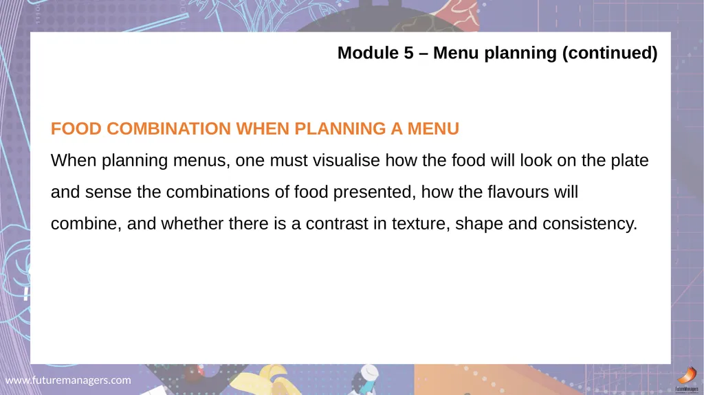 Nutrition and Menu Planning N4 - slide 22 of 38