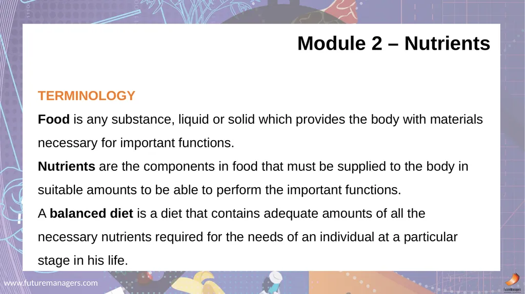Nutrition and Menu Planning N4 - slide 3 of 38