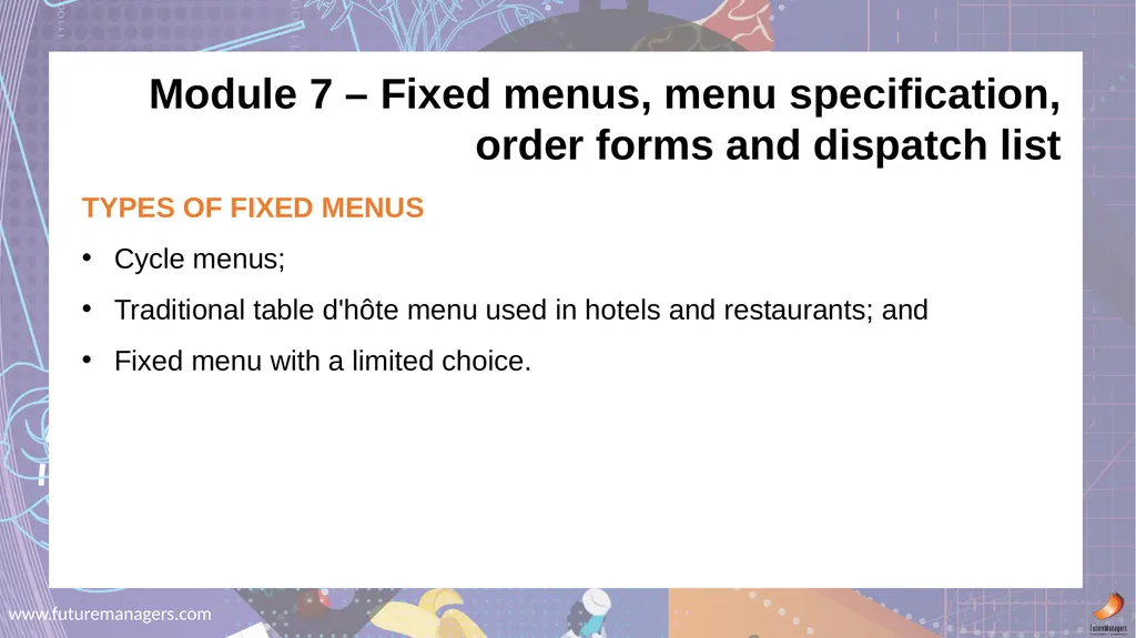 Nutrition and Menu Planning N4 - slide 36 of 38