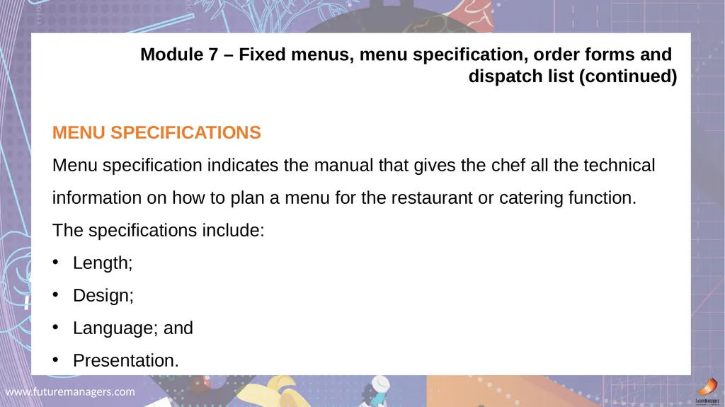 Nutrition and Menu Planning N4 - slide 37 of 38