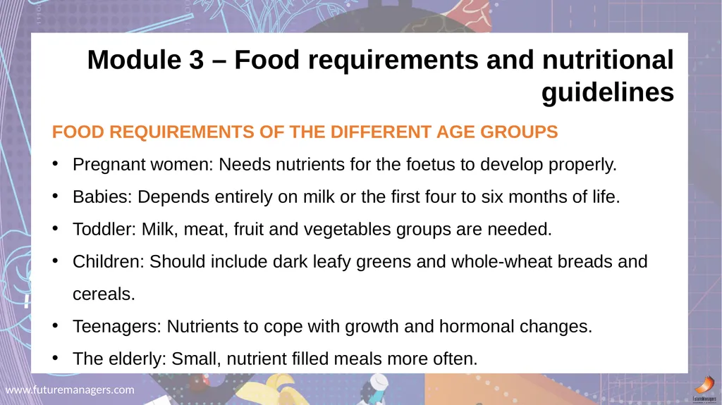 Nutrition and Menu Planning N4 - slide 7 of 38