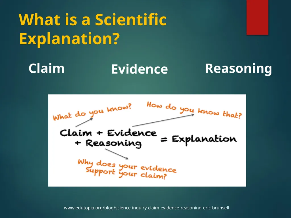 Claim, Evidence, & Reasoning — Writing Scientific - slide 4 of 9