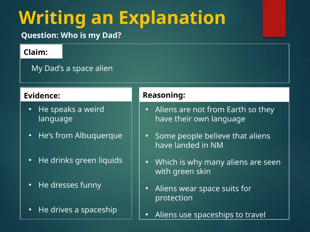 Claim, Evidence, & Reasoning — Writing Scientific - slide 9 of 9