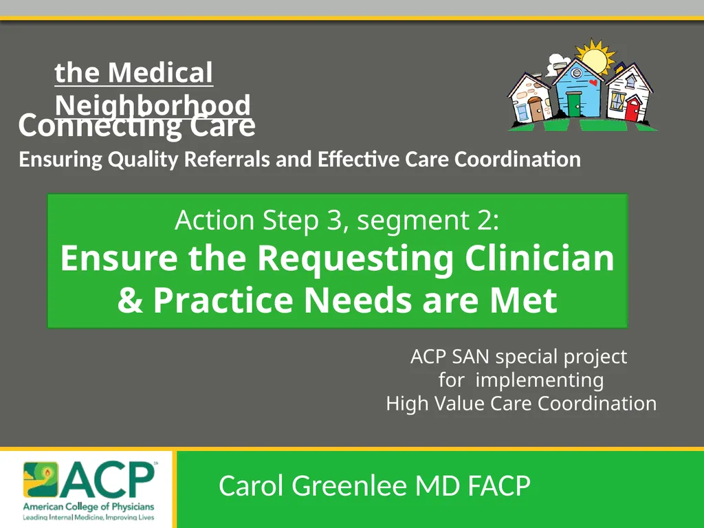 Connecting Care Ensuring Quality Referrals and - slide 1 of 26