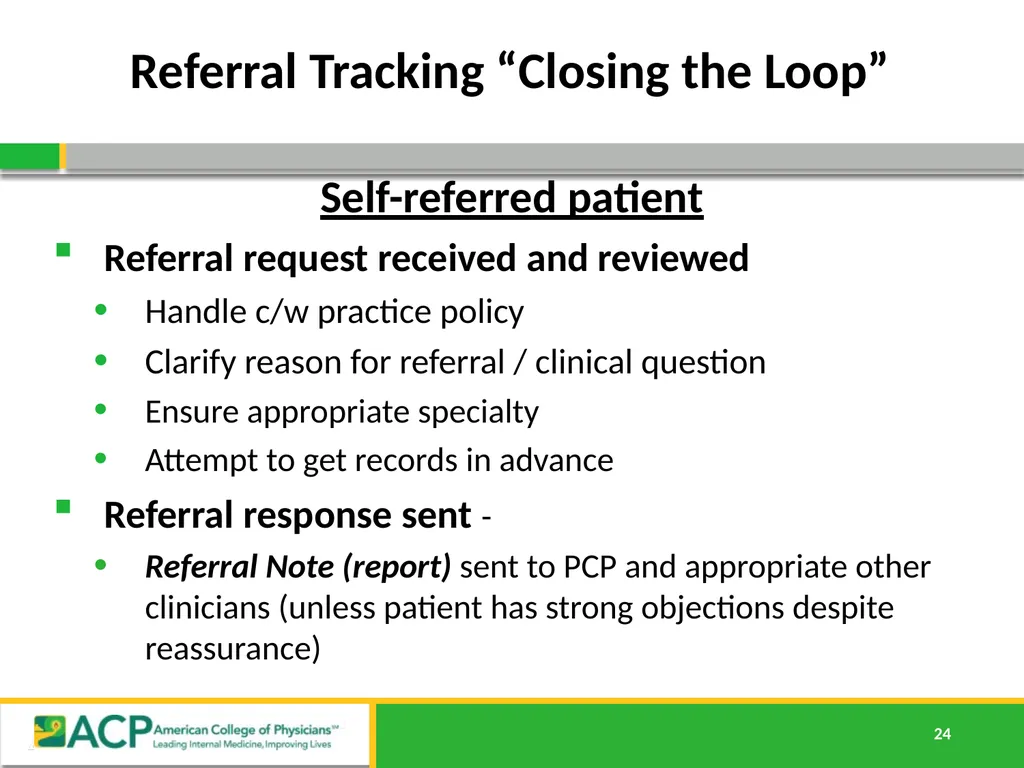 Connecting Care Ensuring Quality Referrals and - slide 24 of 26