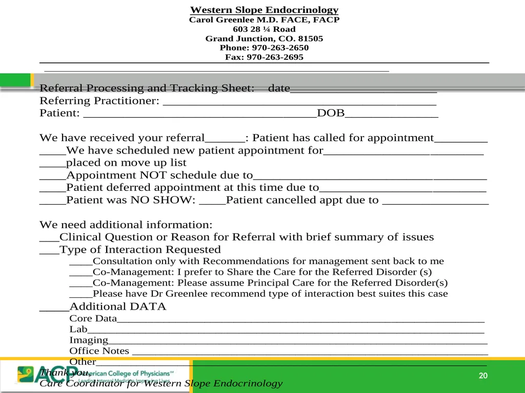 Connecting Care Ensuring Quality Referrals and - slide 20 of 26