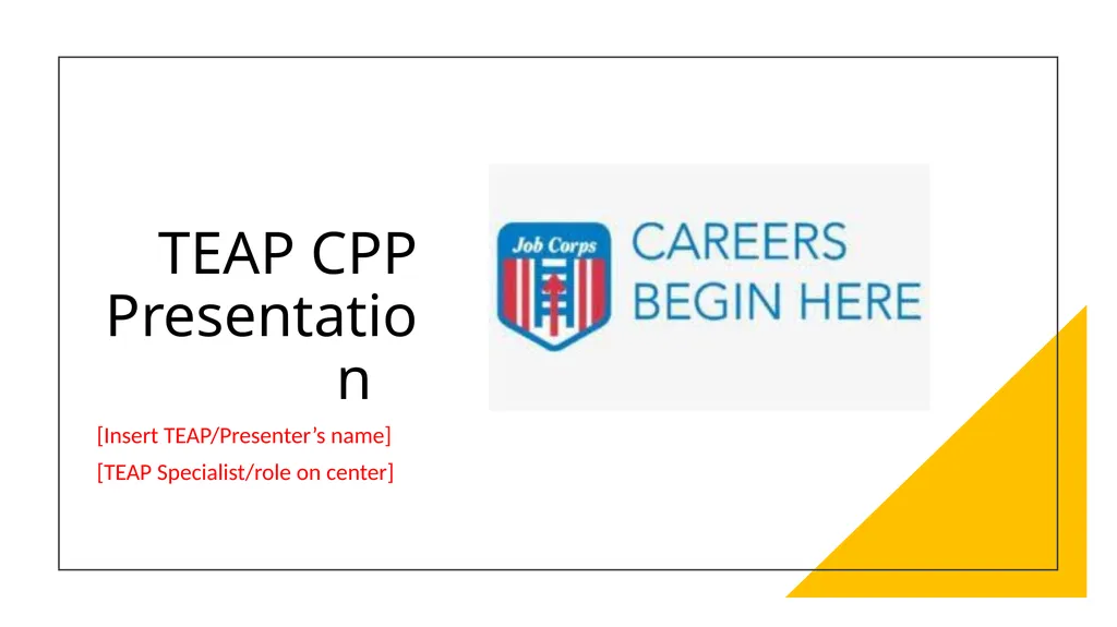 TEAP CPP Presentation [Insert TEAP/Presenter’s - slide 1 of 20