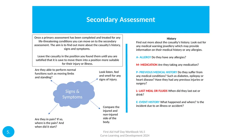 Aim Objectives First Aid Half Day Workbook V6.5 - slide 5 of 9