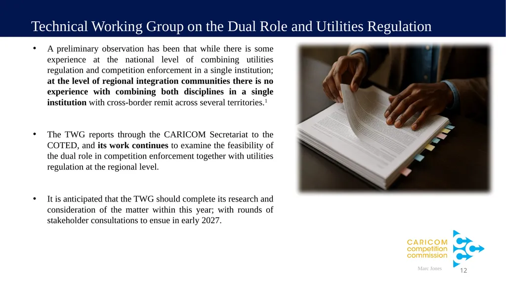 A presentation entitled: “Towards a regional - slide 12 of 28