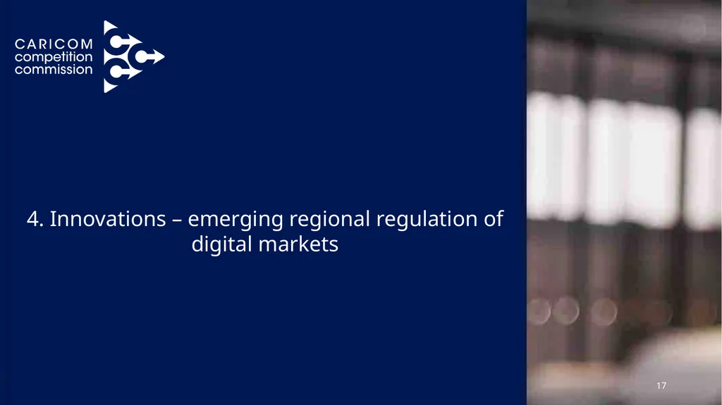 A presentation entitled: “Towards a regional - slide 17 of 28
