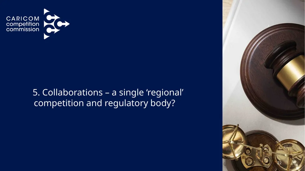 A presentation entitled: “Towards a regional - slide 22 of 28
