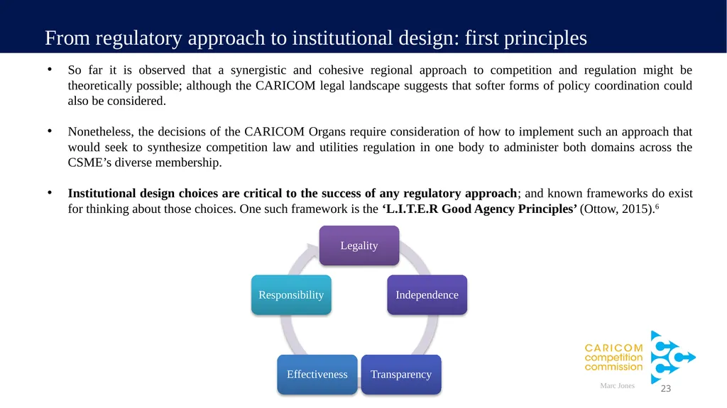 A presentation entitled: “Towards a regional - slide 23 of 28