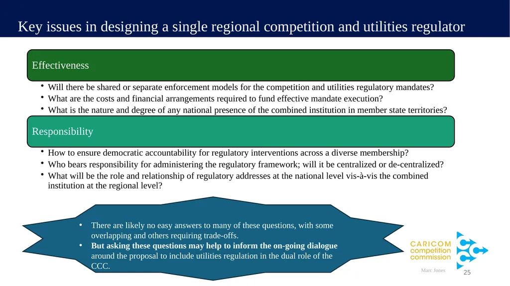 A presentation entitled: “Towards a regional - slide 25 of 28