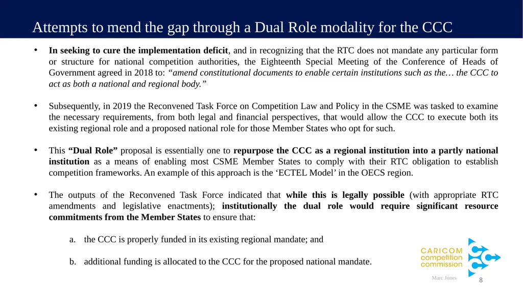 A presentation entitled: “Towards a regional - slide 8 of 28