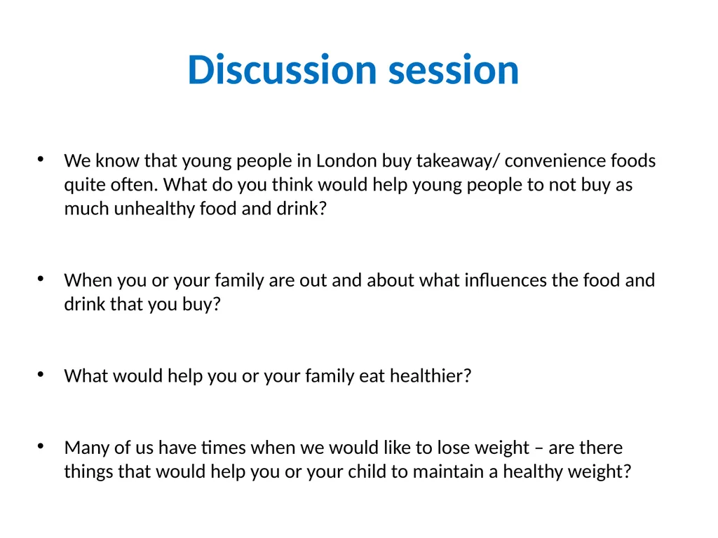 ‘The Great Weight Debate - a London conversation - slide 9 of 12