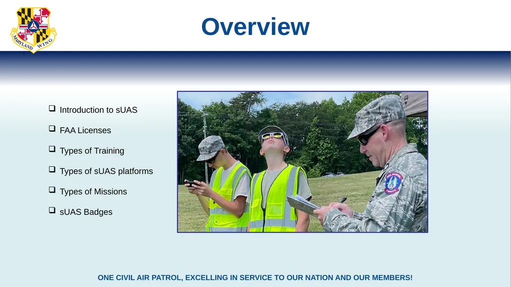 MDWG sUAS Operations Overview Introduction to sUAS - slide 2 of 10